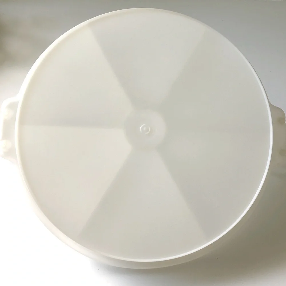 Vintage Tupperware Party Susan Divided Tray White & Sheer Lid + Handle